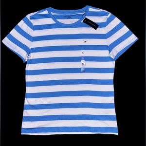 Blue and White Tommy Hilfiger Tee